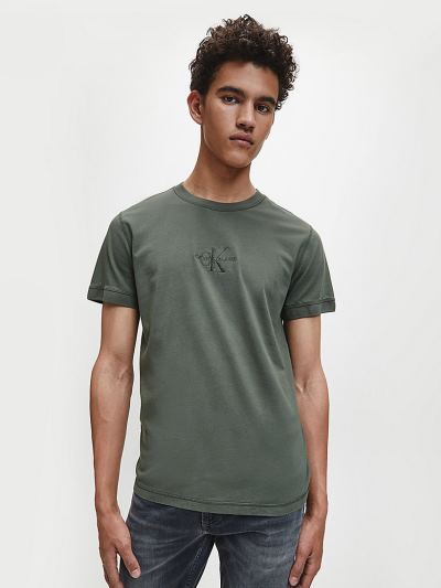 Calvin Klein Ruhák HU426188 | Calvin Klein Relaxed Organic Cotton Férfi Póló MélyOlivazöld